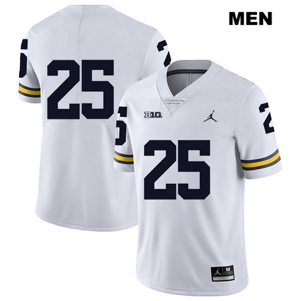 Men's NCAA Michigan Wolverines Hassan Haskins #25 No Name White Jordan Brand Authentic Stitched Legend Football College Jersey GN25W41OP